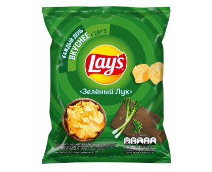 Чипсы Lays Зеленый лук, 37г