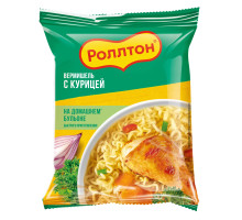 Вермишель быстрого приготовления Роллтон со вкусом курицы, 60 г. × 42 шт.
